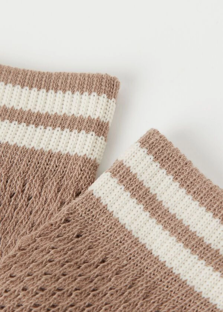 "Calzedonia Openwork Short Socks in Sport Dusty Almond 112D - Breathable Lace Design"