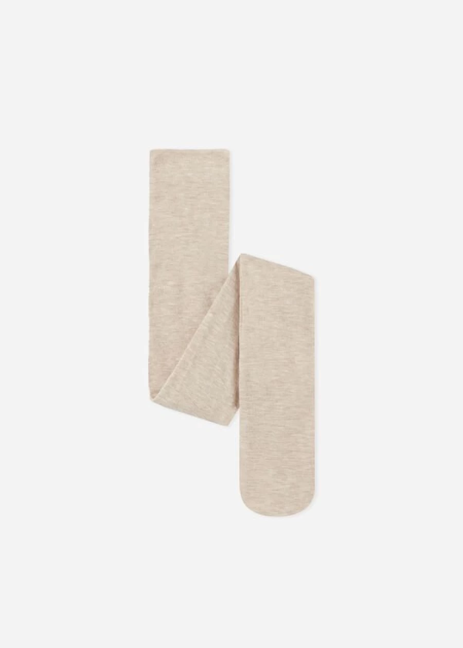 Calzedonia Girls' Super Opaque Cashmere Tights - 2237 Natural Blend, Warm & Soft Winter Tights