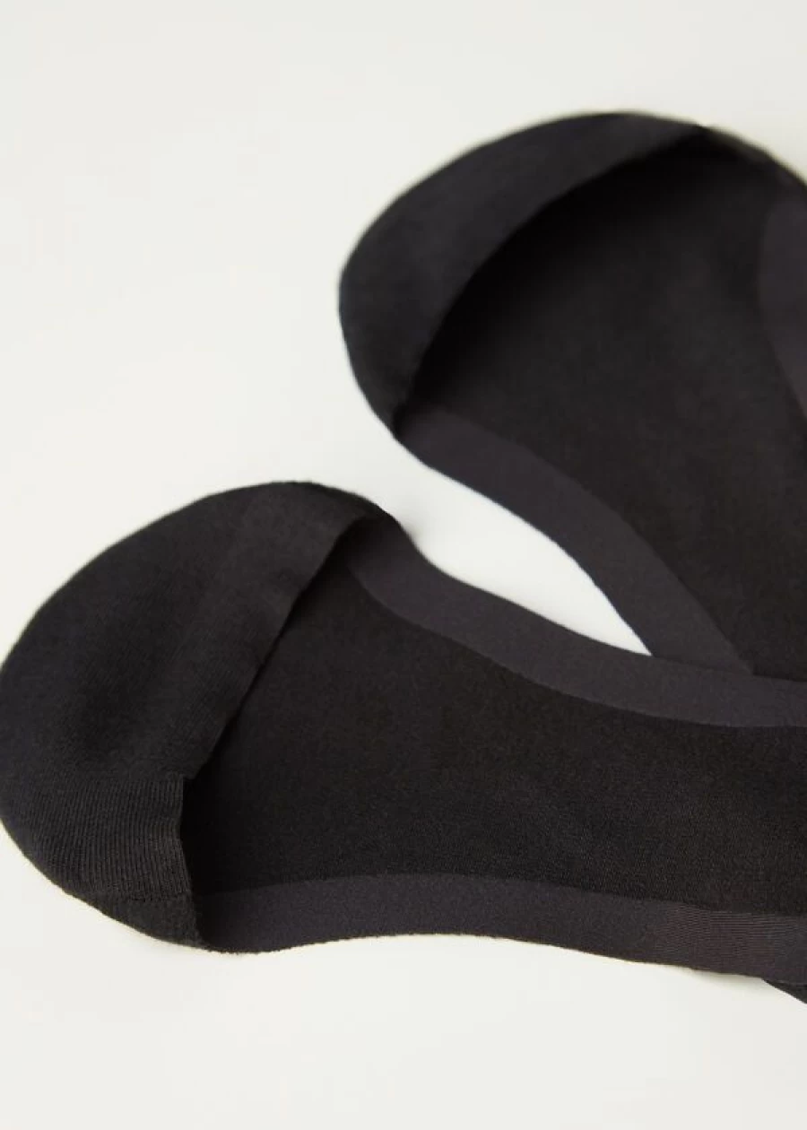 Calzedonia Women's Invisible Socks with Side Cut - 019 Black No-Show Socks