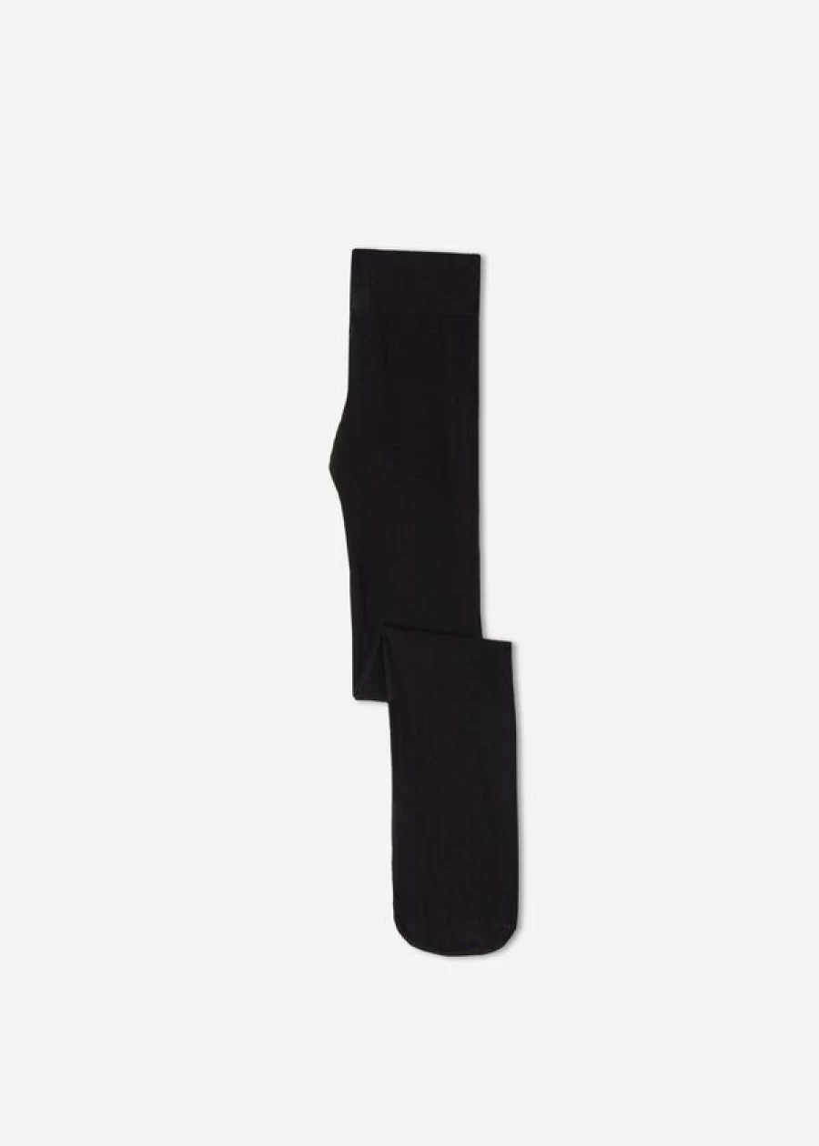 Calzedonia Eco-Friendly Cotton Tights for Women - 019 Black