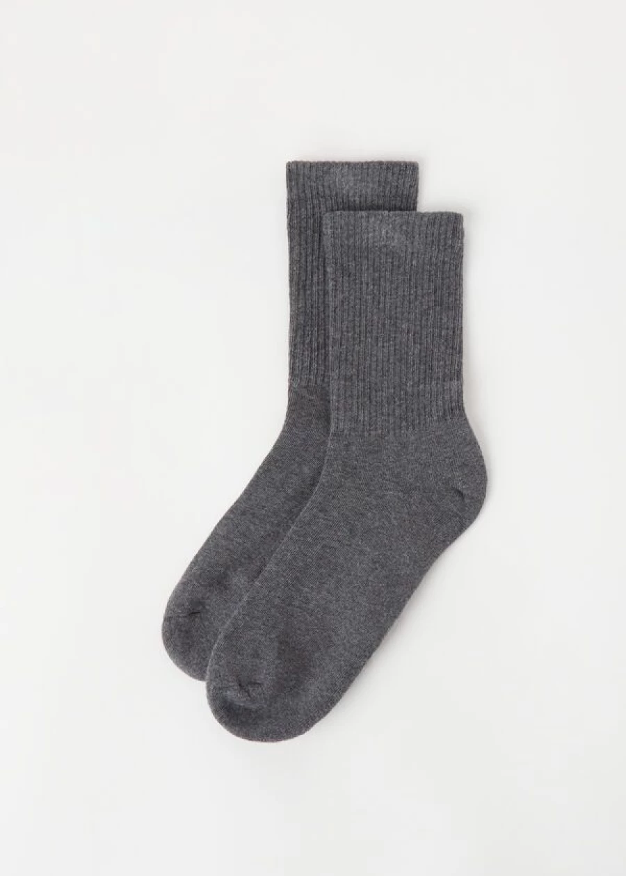 Calzedonia Unisex Sport Socks Short 042 Grigio Medio Melange Athletic Comfort