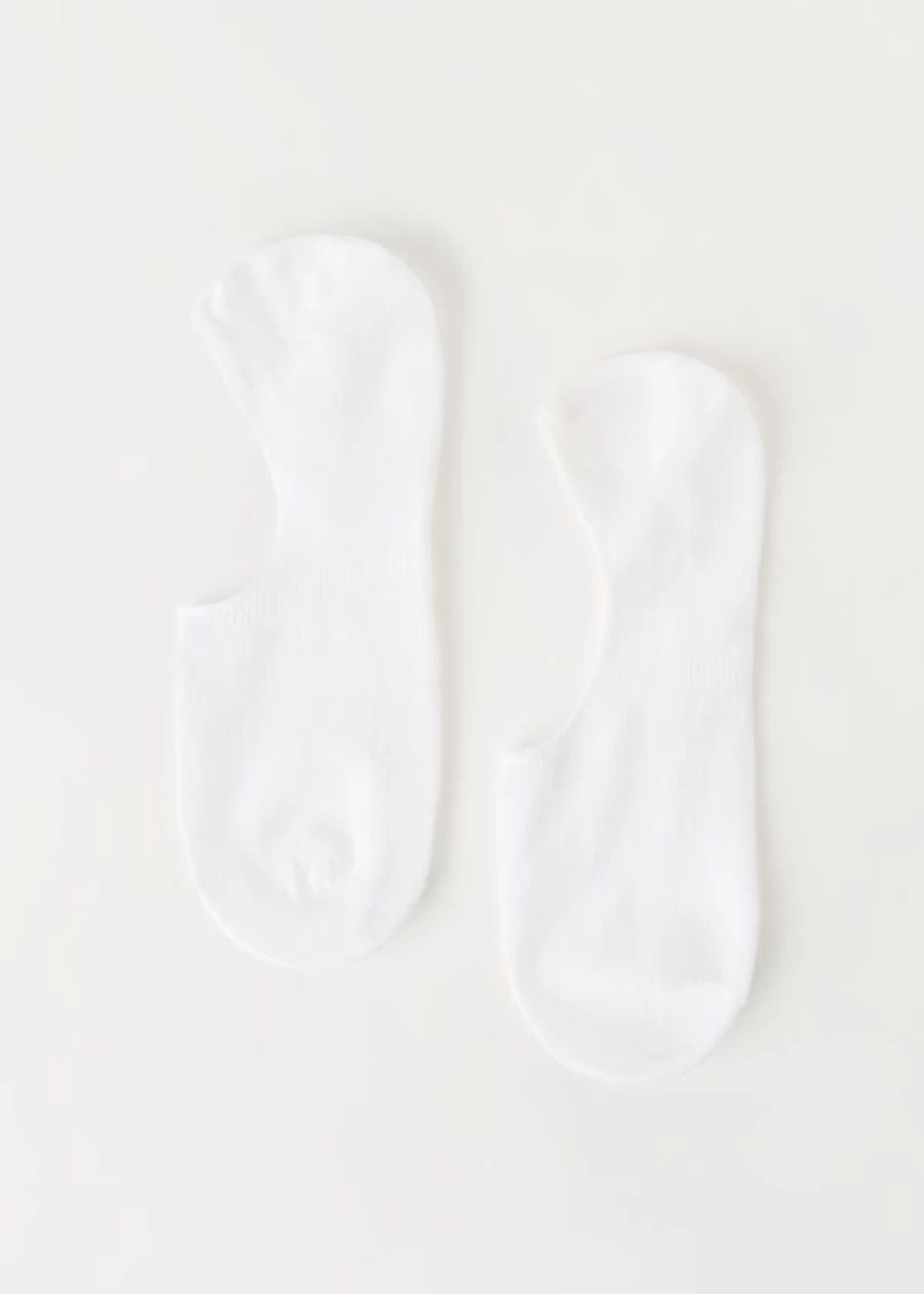 Calzedonia Unisex White Cotton Linen No-Show Socks - Breathable & Comfortable Invisible Socks