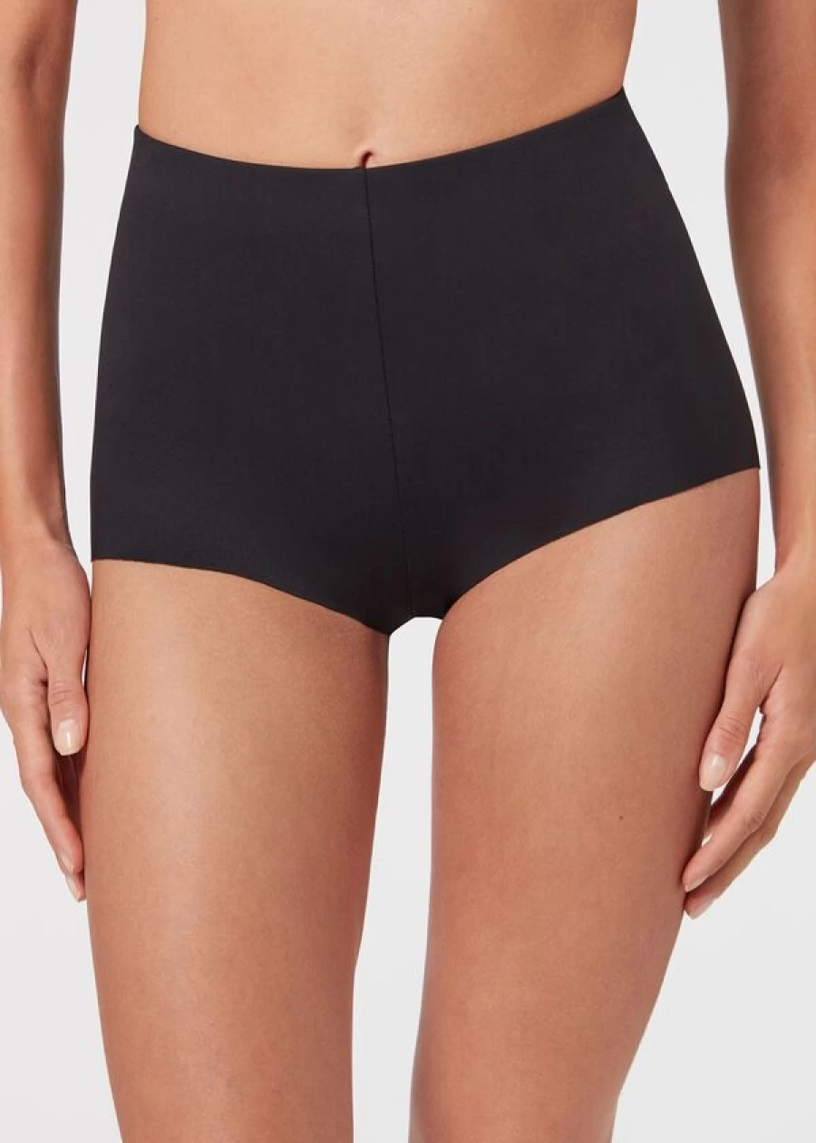 Calzedonia Soft Touch Stretch Culottes in 019 - Black | Comfortable High-Waisted Wide Leg Pants