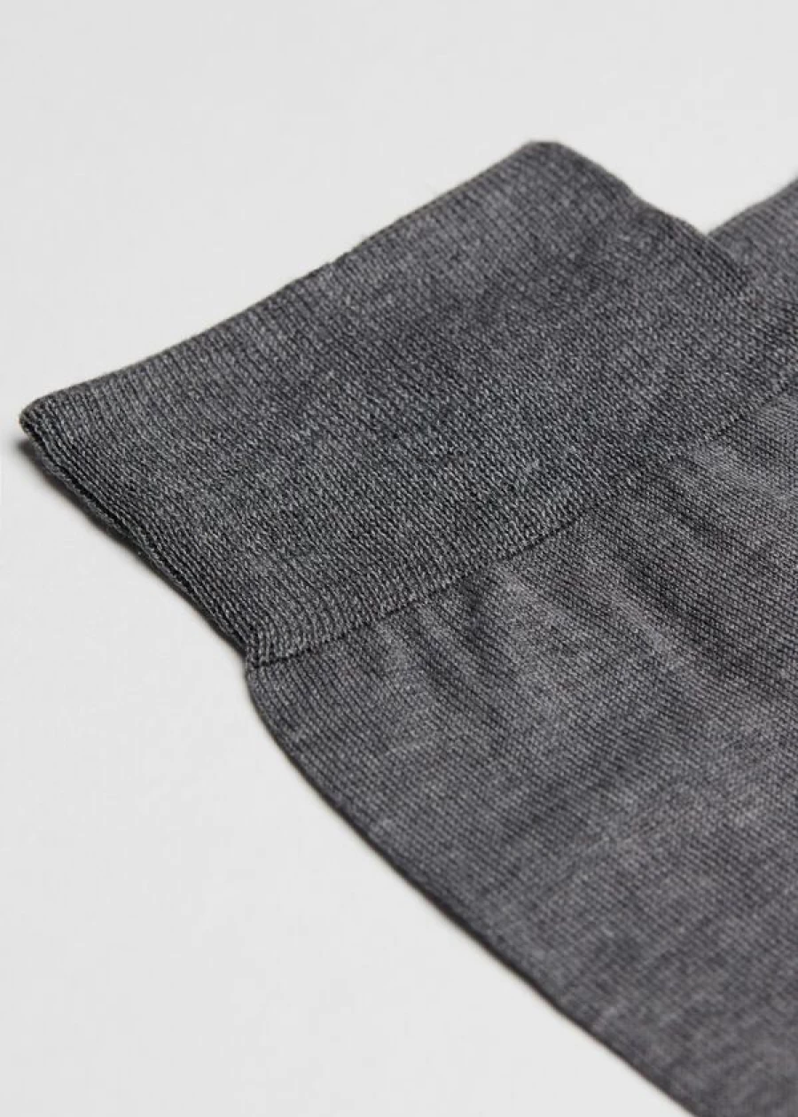 Calzedonia Men's Lisle Thread Short Socks in 042 - Grigio Medio Melange