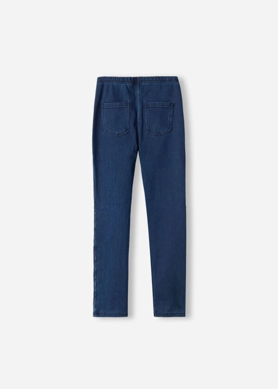 Calzedonia Girls' Thermal Denim Leggings in 3210 - Blue Denim for Warmth and Style