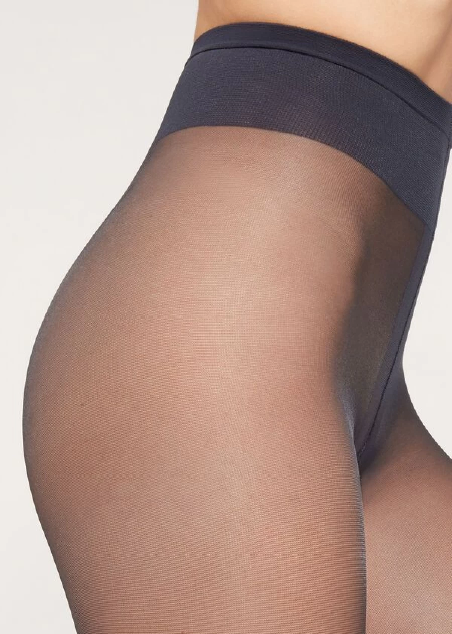 Calzedonia 40 Denier Sheer Tights in 016 - Blue | Comfortable & Stylish Blue Sheer Pantyhose