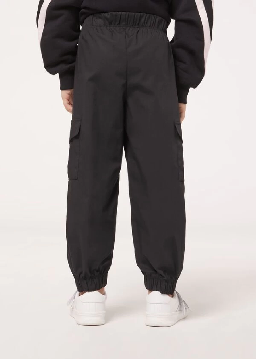 Calzedonia Girls' Black Cotton Cargo Trousers - Stylish & Comfortable 019