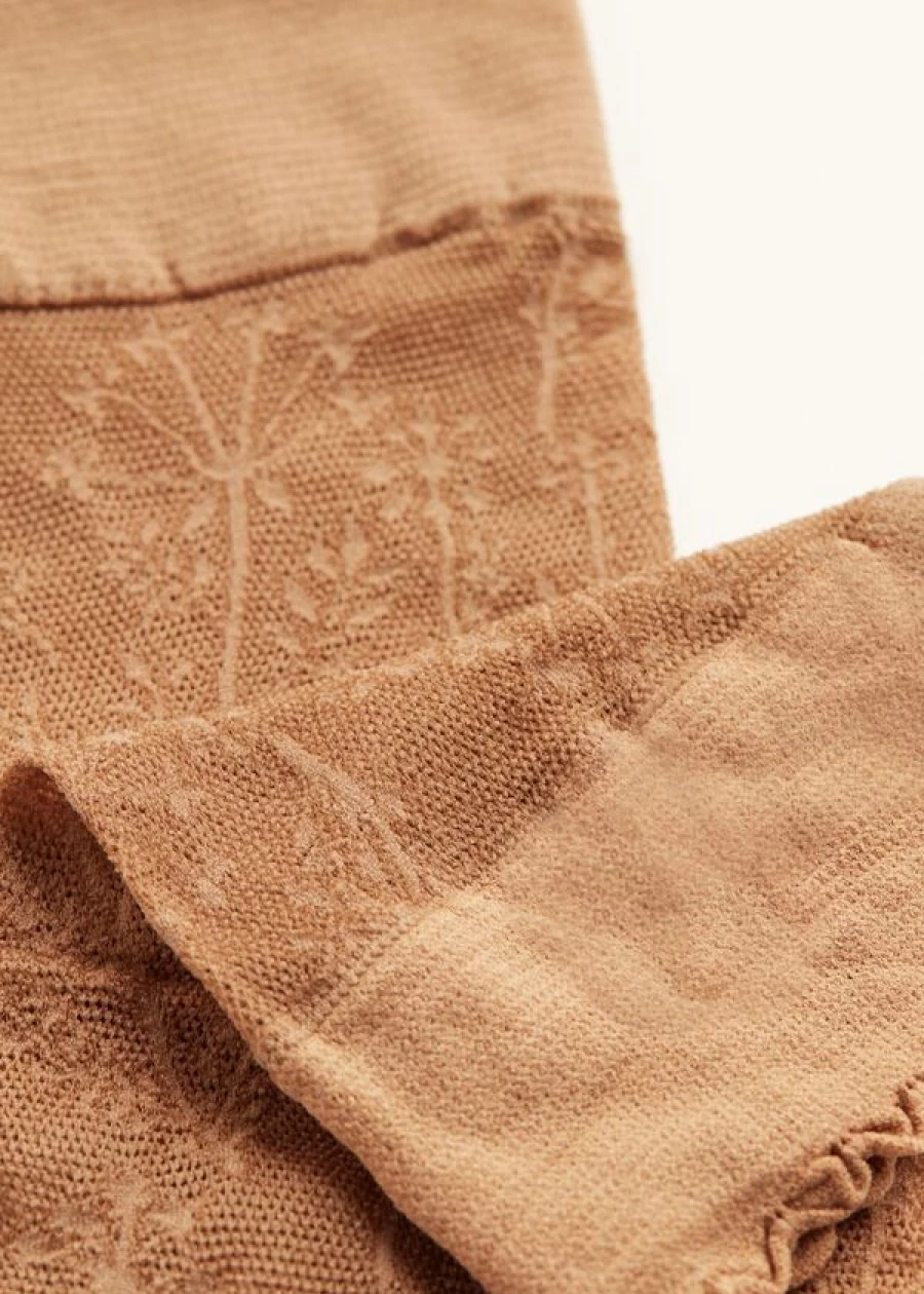 Calzedonia Floral Knee-High Socks in Nude Flowers Pattern - Mesh Design