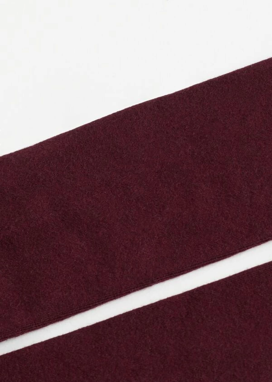 Calzedonia Girls' Super Opaque Cashmere Tights - 2240 Wine Red Purple, Warm & Soft Winter Tights for Girls