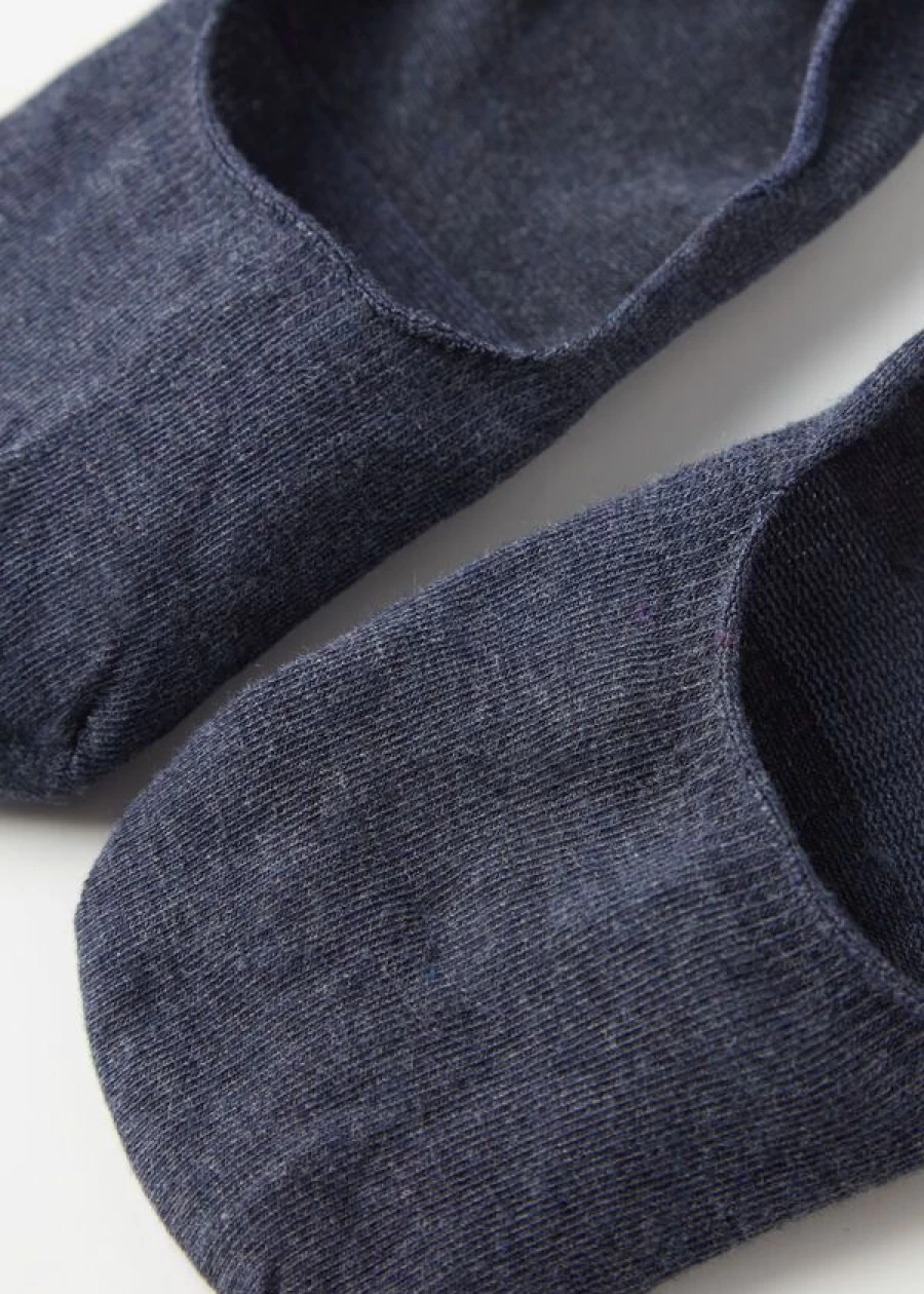 Calzedonia Unisex Blue Denim Cotton Invisible Socks for Men and Women