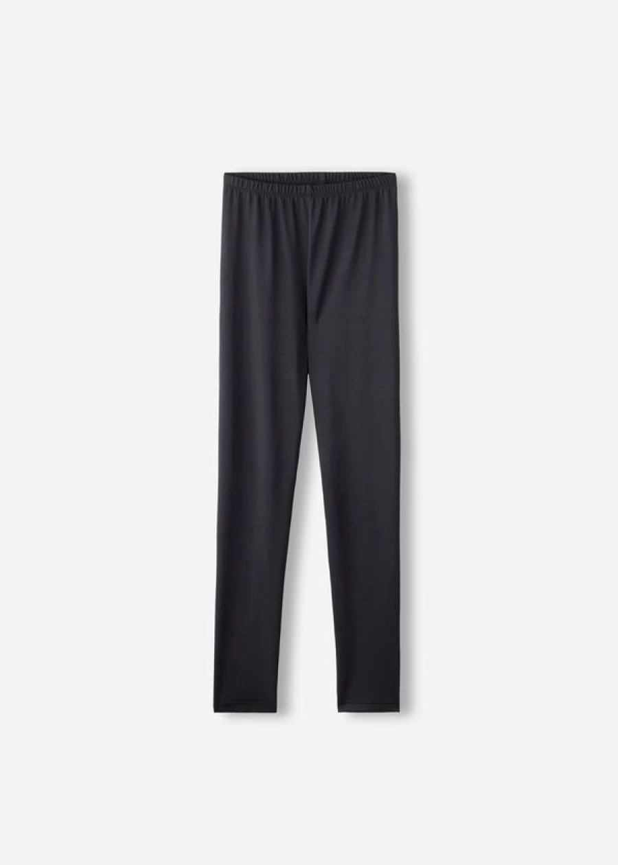 Calzedonia Girls' Super Shine Leggings in 019 - Black | High-Shine Black Leggings for Girls