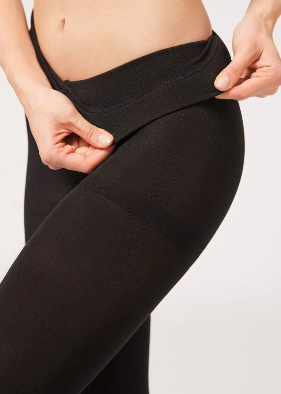 Calzedonia Thermal Super Opaque Tights in 019 - Black | Warm Winter Tights for Women
