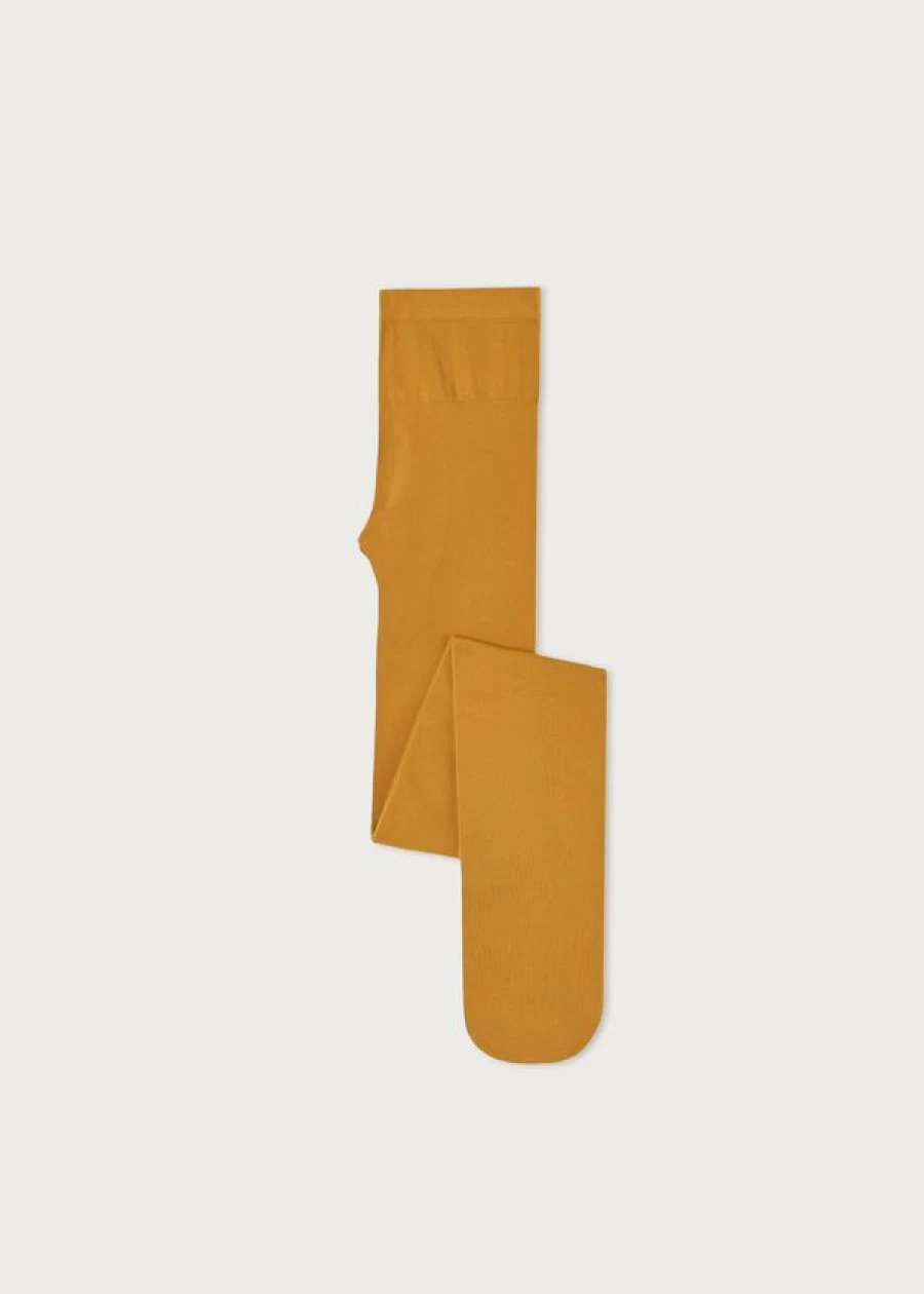 Calzedonia Girls' Soft Touch 50 Denier Tights in 3398 - Ochre | Comfortable & Stylish Tights for Girls