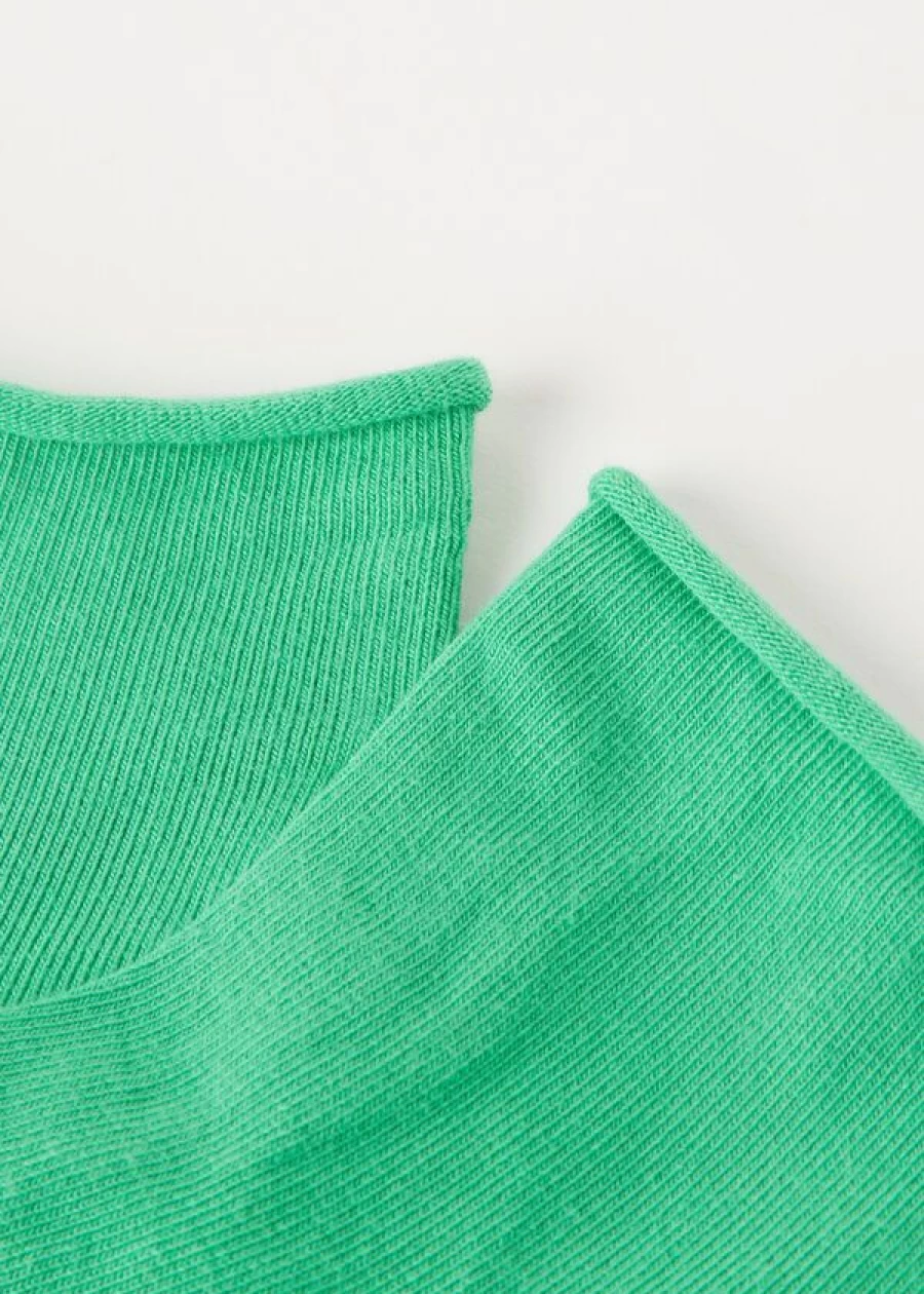 Calzedonia Cotton Summer Green Ankle Socks - Breathable No-Show Short Socks for Women & Men