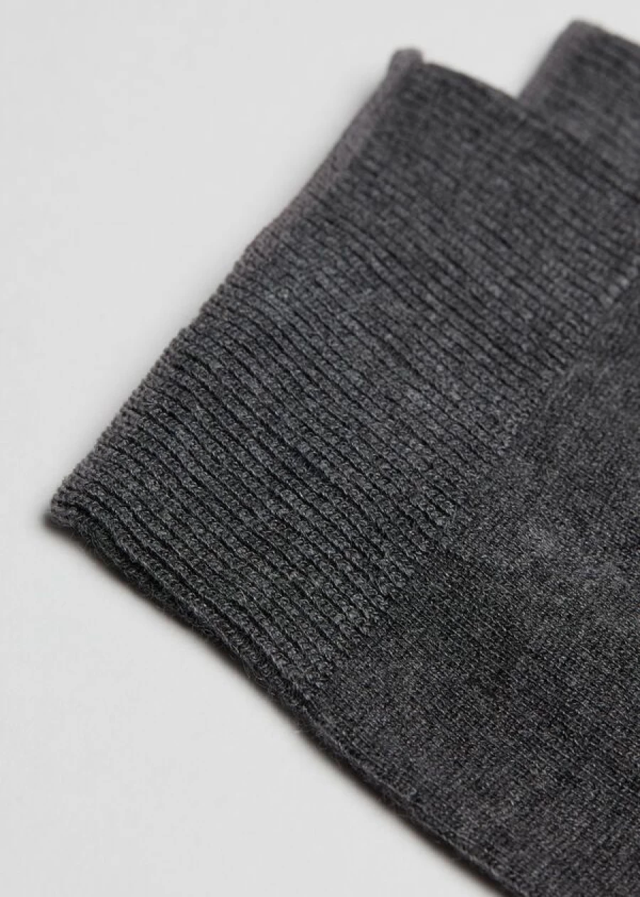 Calzedonia Men's Cashmere Blend Crew Socks - 042 Grigio Medio Melange, Soft Warm Winter Socks