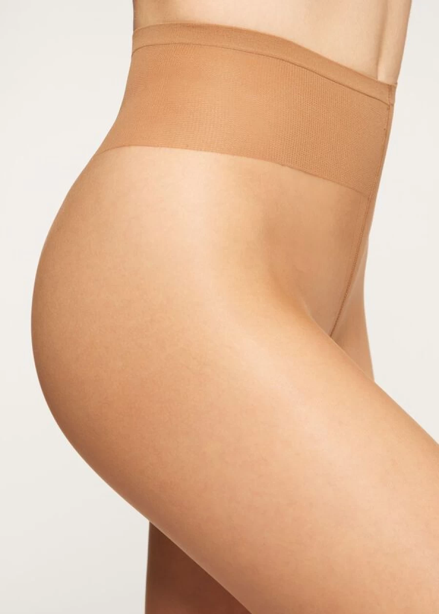 Calzedonia 8 Denier Sheer Tights - 315 Nude 7 Bronze, Ultra-Resistant & Comfortable