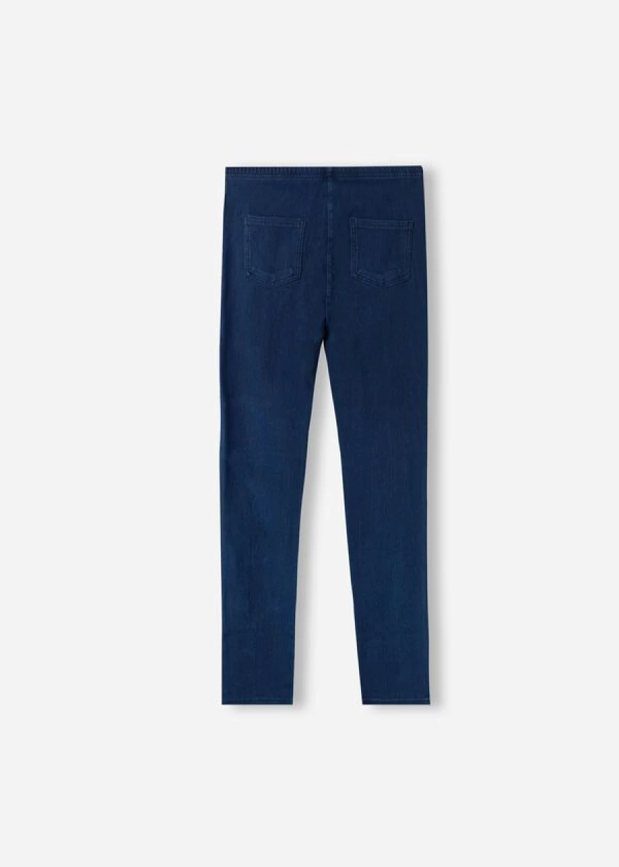 Calzedonia Women's Blue Denim Jeggings - 3210 Blue Denim Stretch Skinny Jeans