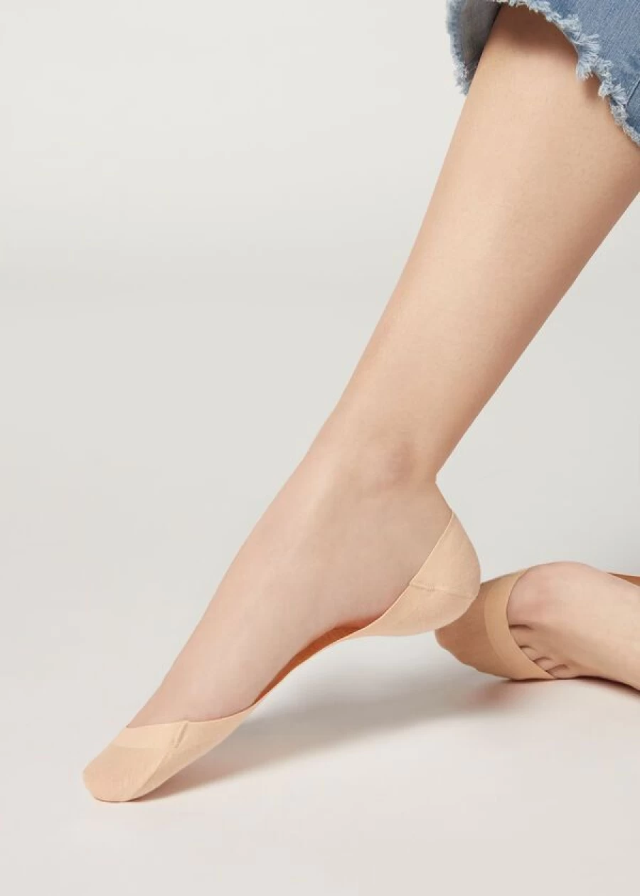 Calzedonia Women's Invisible Socks with Side Cut - 600 Caramel Comfort No-Show Socks