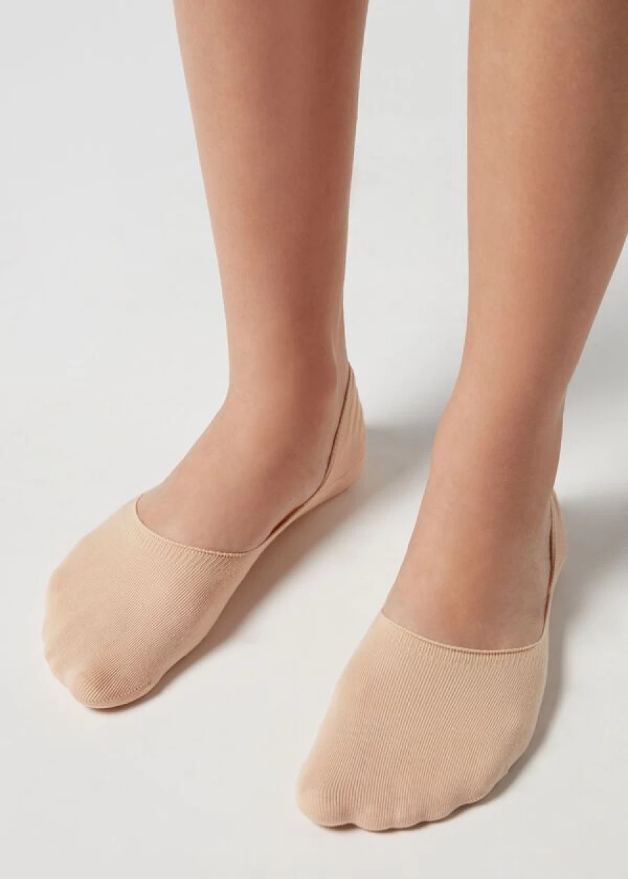 Calzedonia Unisex Cotton Invisible Socks in 600 - Caramel for Comfort & Style
