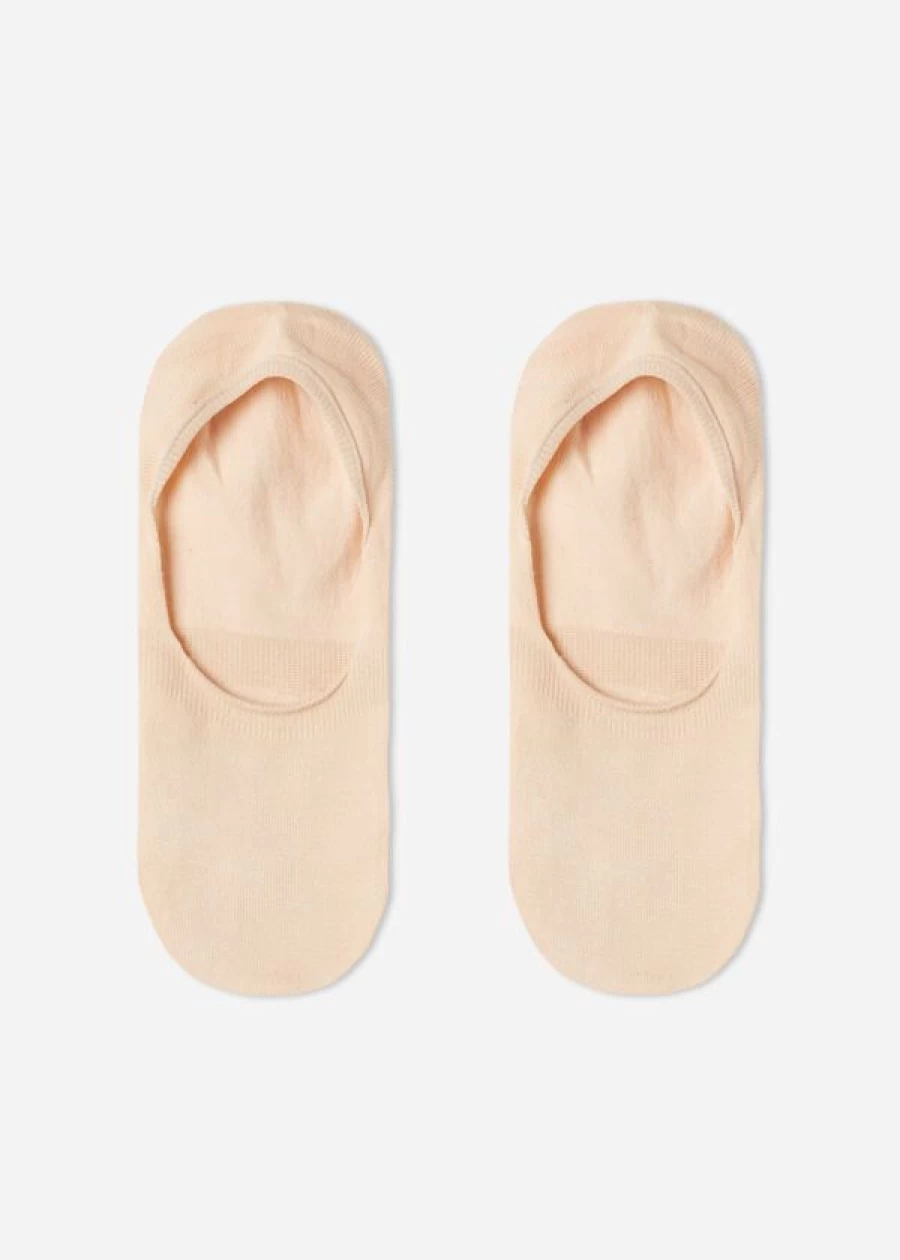 Calzedonia Unisex Cotton Invisible Socks in 600 - Caramel for Comfort & Style