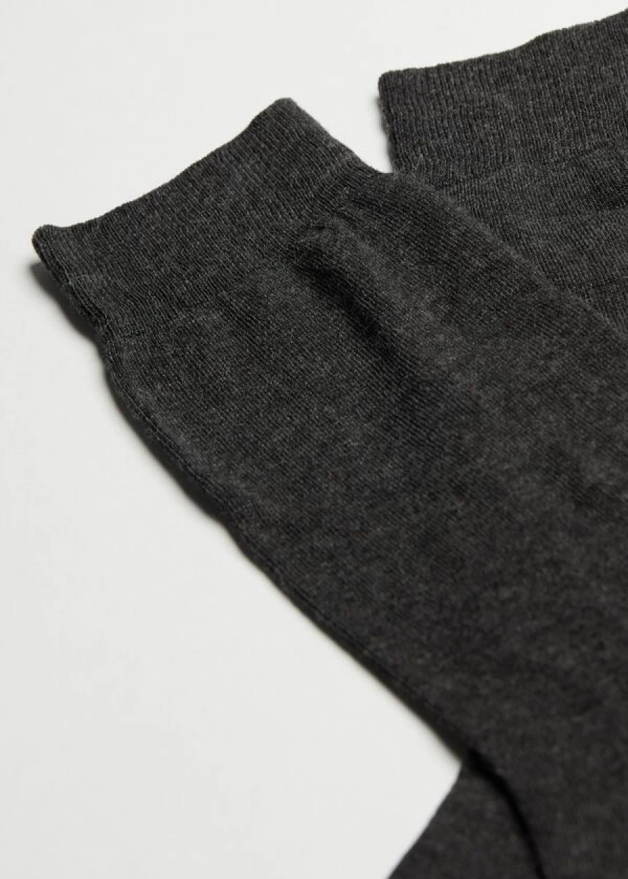 Calzedonia Men's Cashmere Blend Crew Socks in Anthracite Grey - Soft & Warm