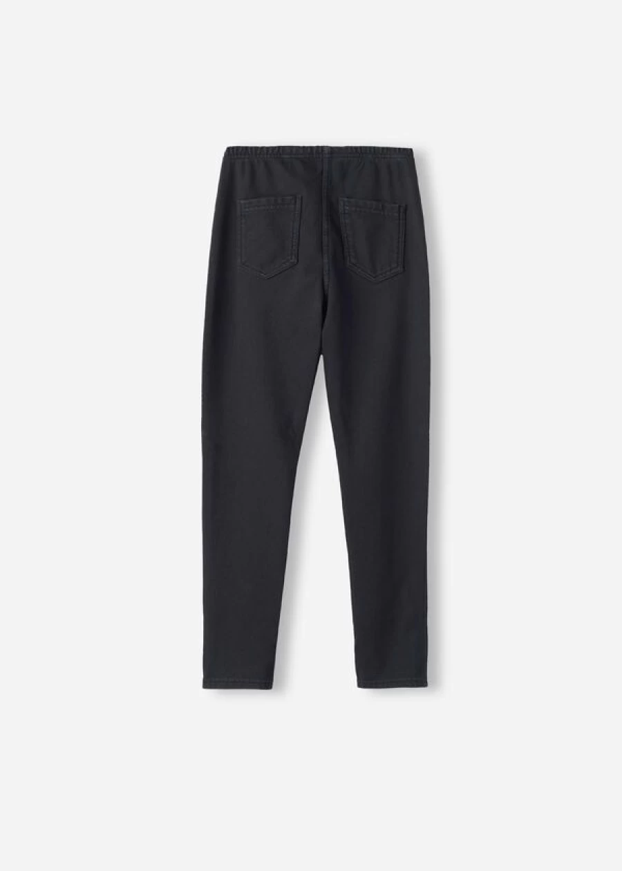 Calzedonia Girls' Thermal Denim Leggings - 3293 Black Denim for Warmth & Style