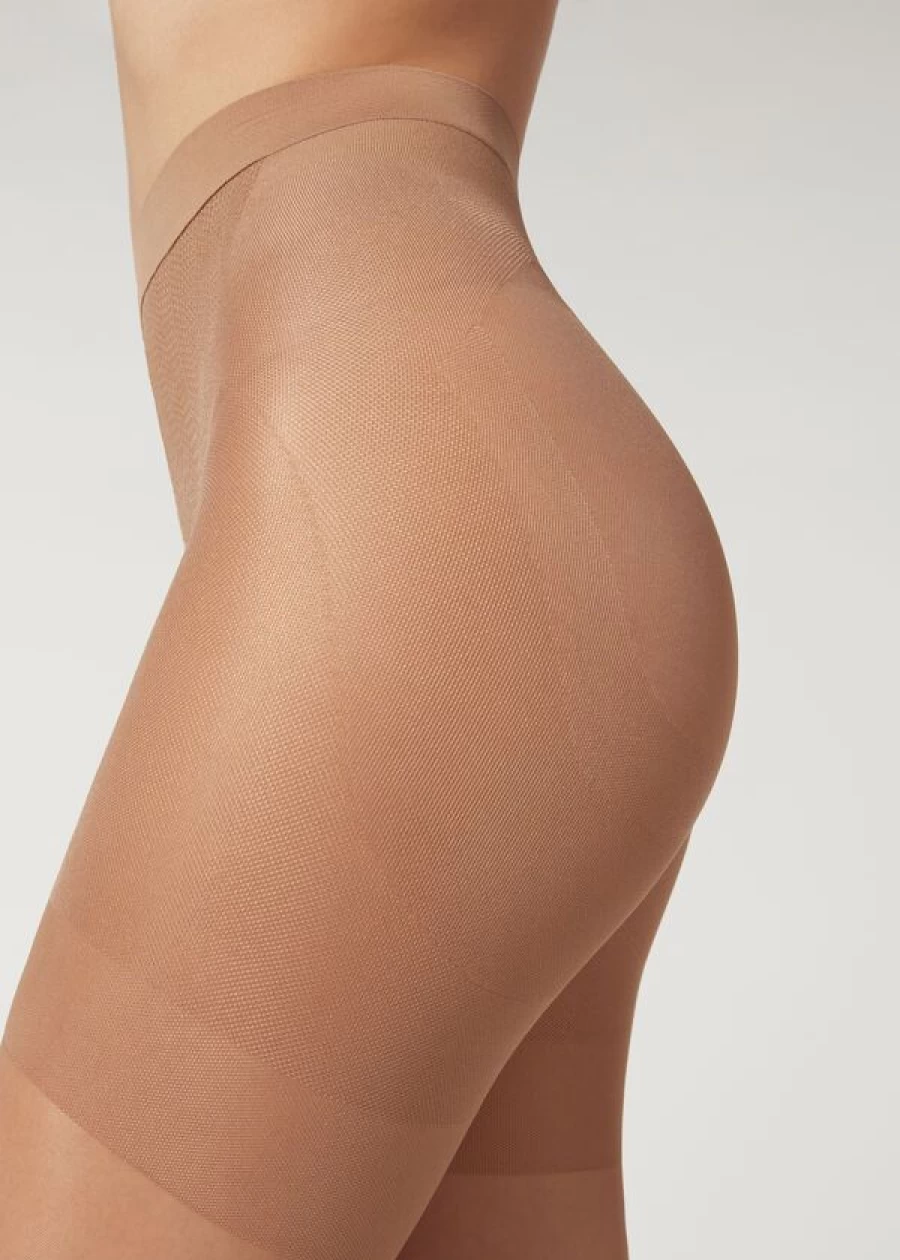 Calzedonia 15 Denier Sheer Tights in 009 Nude 6 Elixir Caramel - Total Shaper Pantyhose