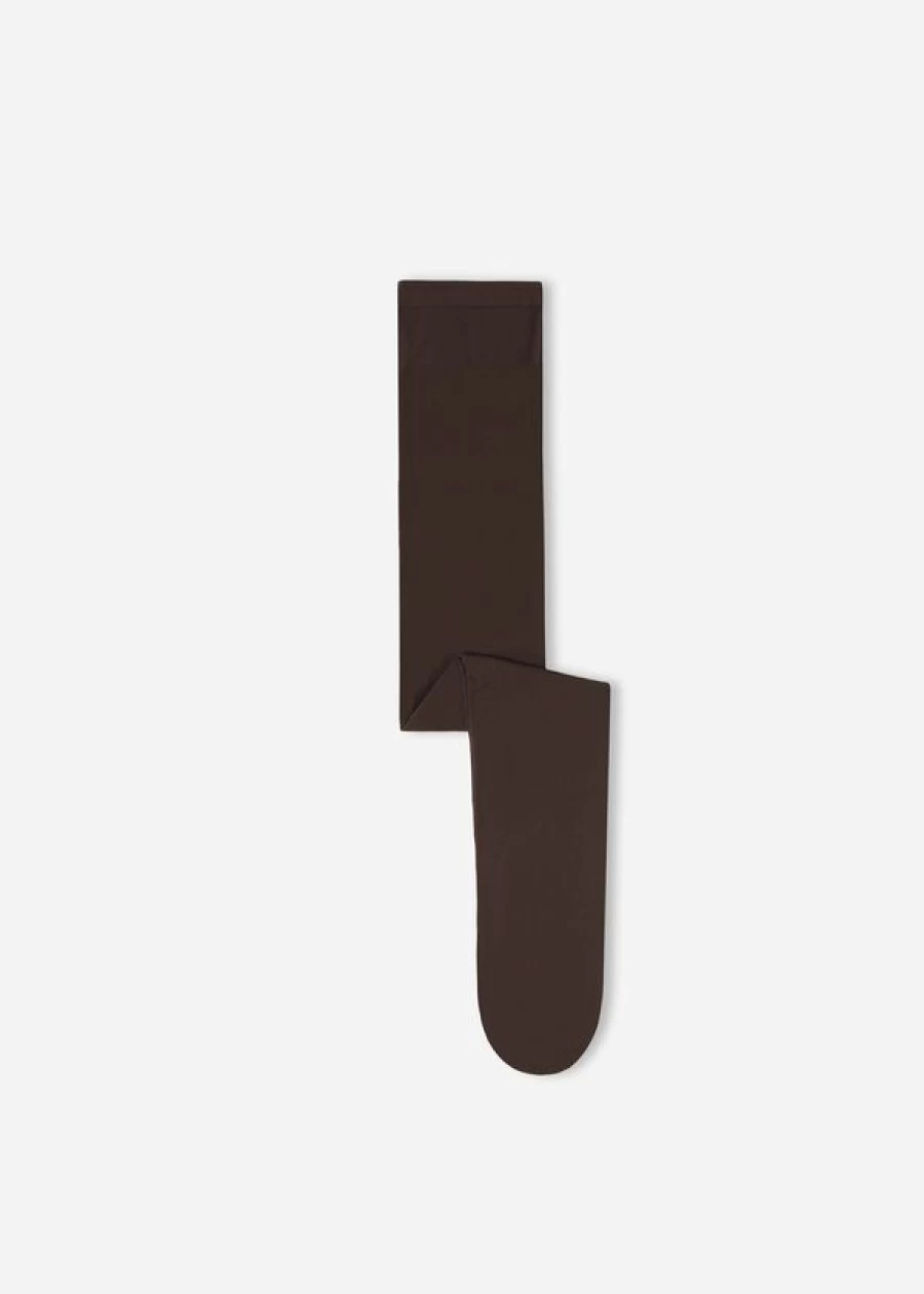 Calzedonia Girls' 50 Denier Soft Touch Tights in Chocolate 5208 - Comfortable & Stylish