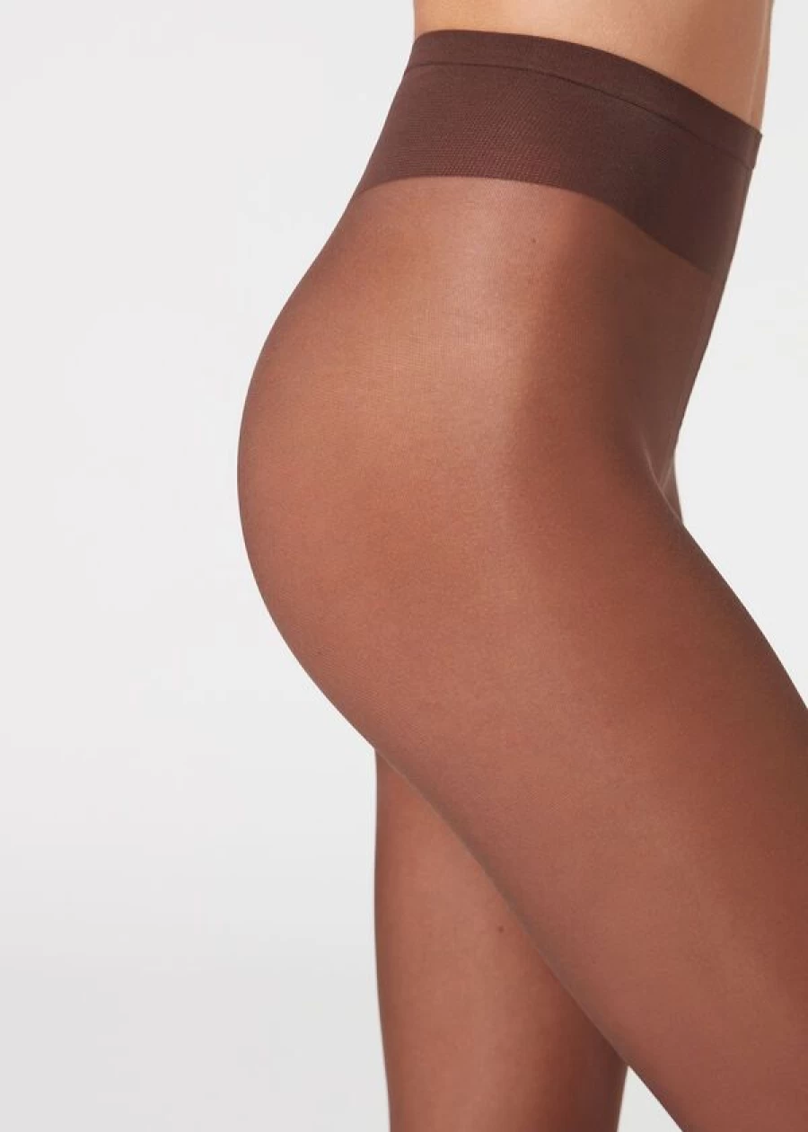 Calzedonia 40 Denier Sheer Tights in 038 - Nude 11 - Mocha | Comfortable & Stylish Nude Tights
