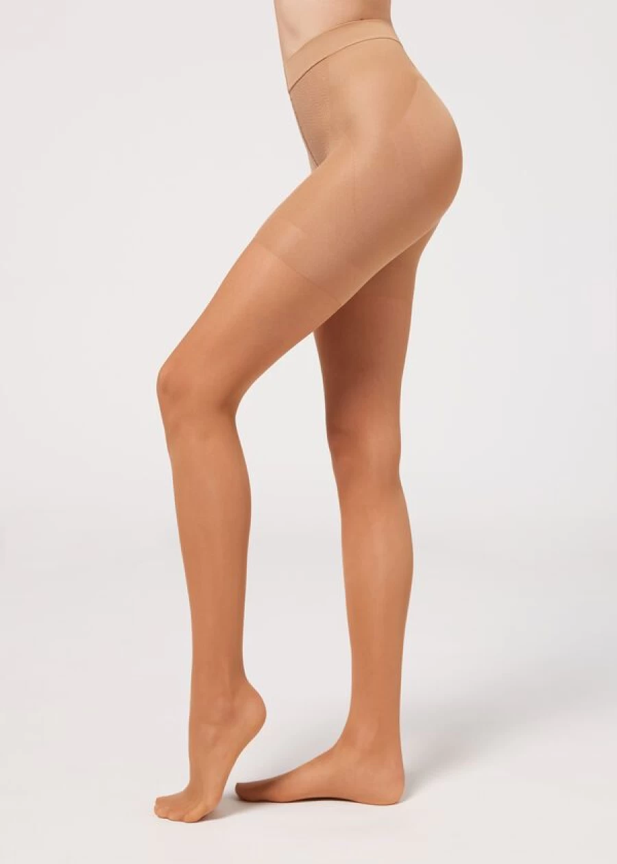 Calzedonia 30 Denier Sheer Tights in 315 Nude 7 Bronze - Total Shaper Tights for Smooth Look