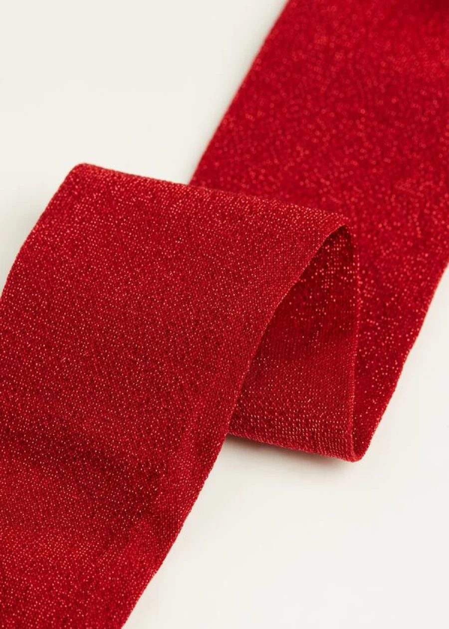 Calzedonia Girls' 70 Denier Opaque Tights in 4734 - Red Glitter | Sparkling & Stylish