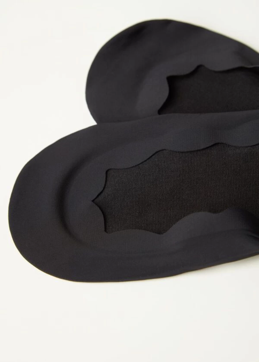 Calzedonia Laser Cut Invisible Socks - Black with Scallop Edges, No Show Socks for Women & Men