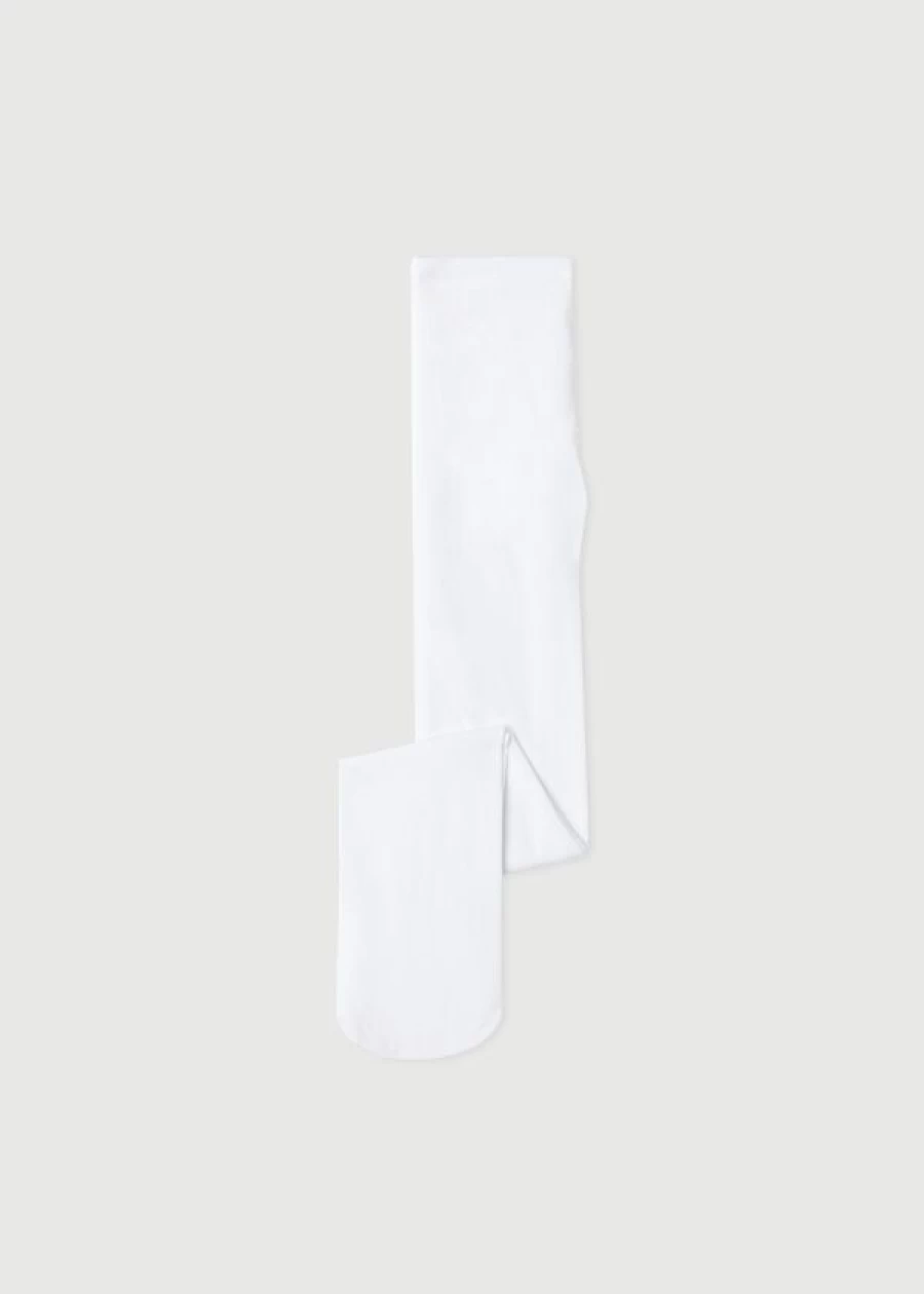 Calzedonia Eco-Friendly Cotton Tights for Women - Comfortable & Sustainable White Leggings