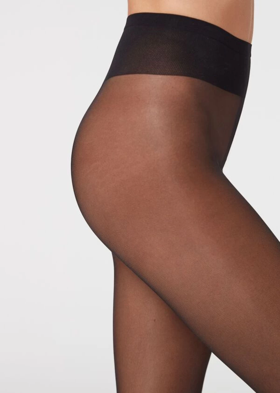 Calzedonia 40 Denier Sheer Tights in 019 - Black | Comfortable & Stylish Opaque Pantyhose