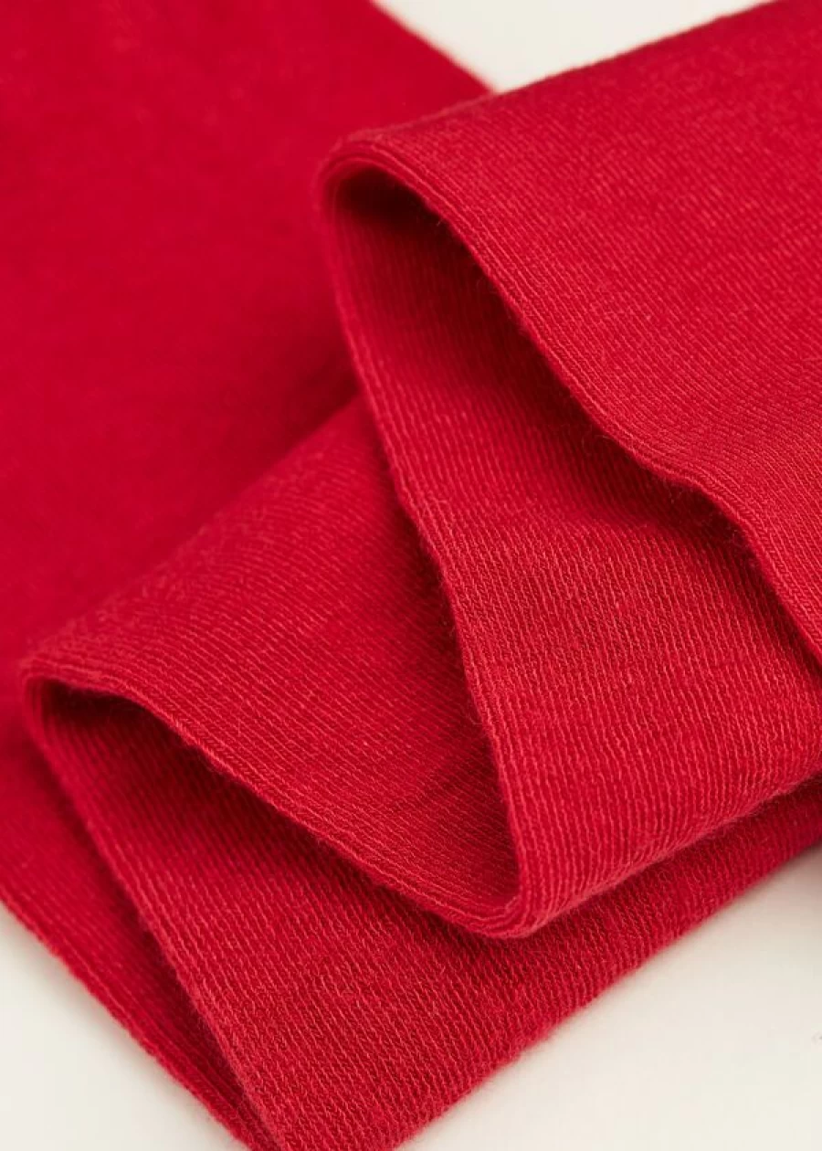 Calzedonia Girls' Super Opaque Cashmere Tights - 1094 Red Paint, Warm Winter Tights for Girls