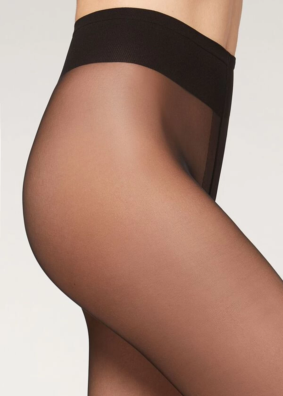 Calzedonia 20 Denier Sheer Matt Tights 019 - Black Ultra Comfortable Opaque Pantyhose