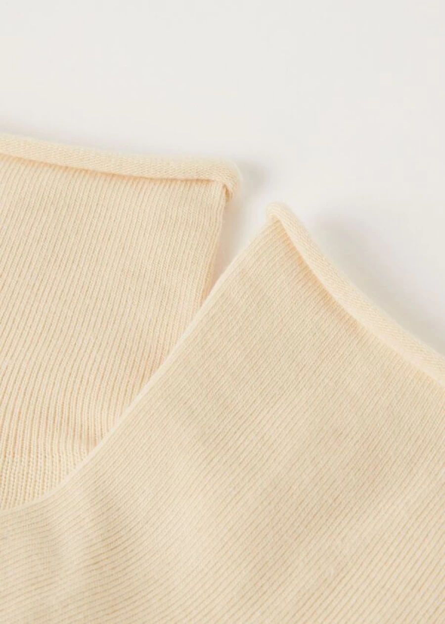 Calzedonia Cotton Ankle Socks - Soft Yellow Comfort, No-Show Short Socks