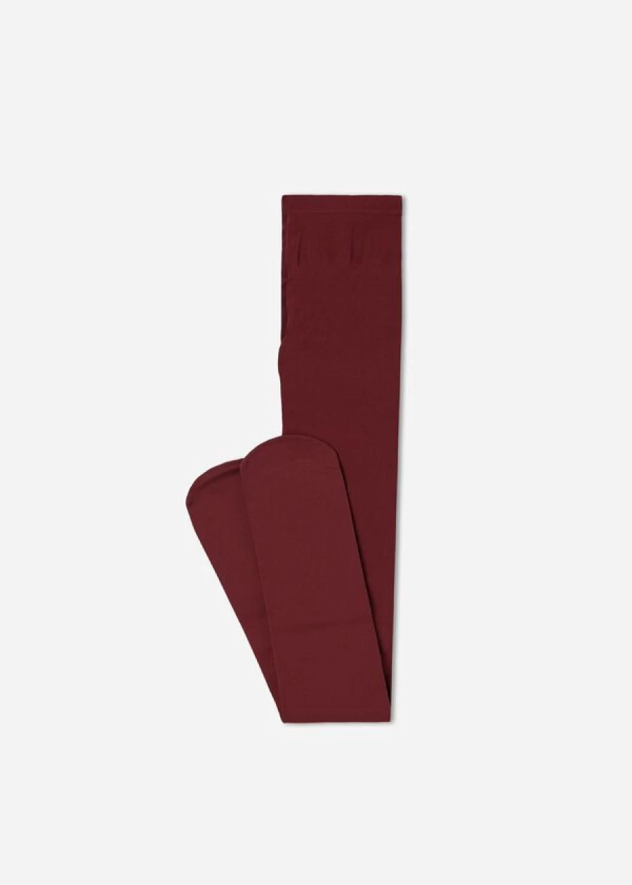 Calzedonia Girls' 50 Denier Soft Touch Tights in 2240 Wine Red Purple
