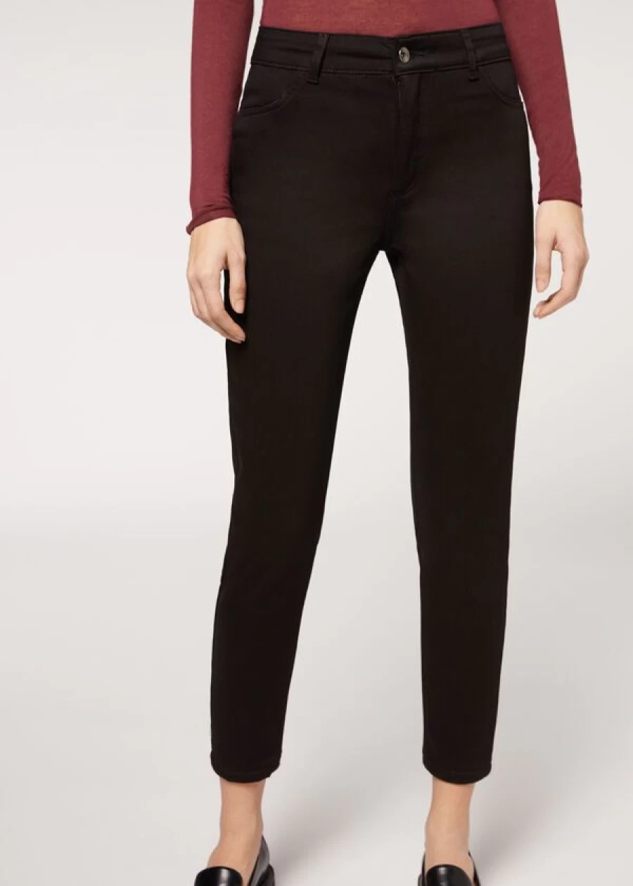 Calzedonia Ultra-Thermal Jeans - 3293 Black Denim for Cold Weather Protection