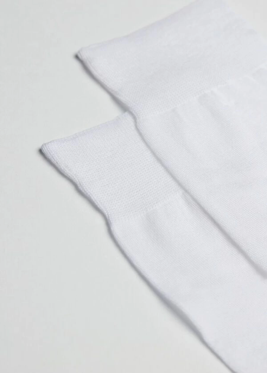 Calzedonia Men's White Lisle Thread Short Socks