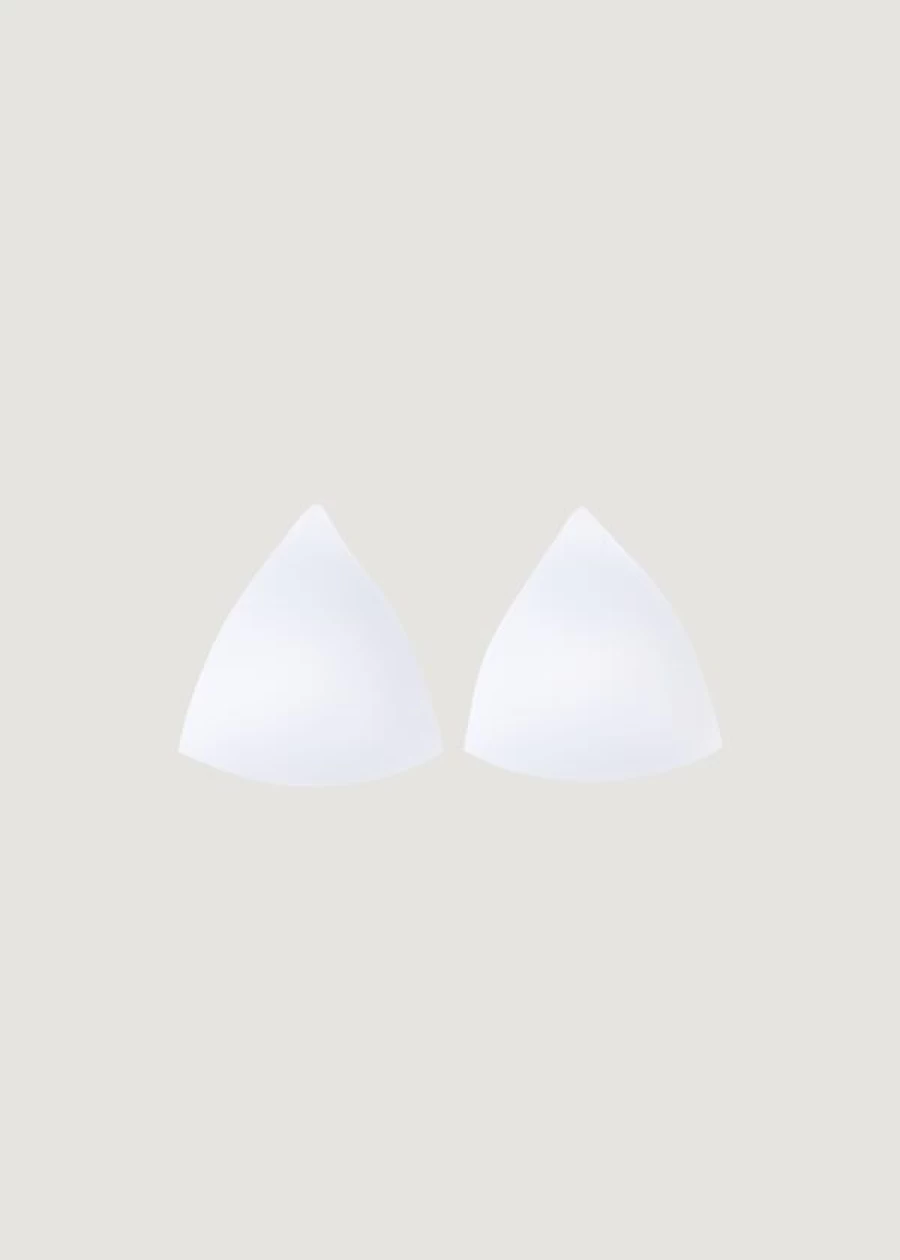 Calzedonia White Triangle Bikini Top with Padded Inserts for Women